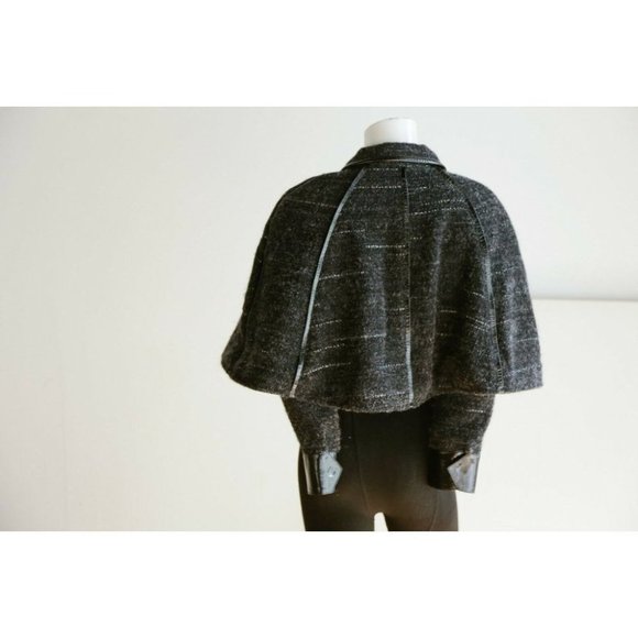 Adam Pluserve by Adam Lippes Dark grey Wool Blend Cape Jacket 8 - Picture 7 of 9